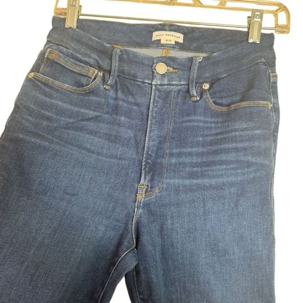 Good American Women's High-Rise Straight Leg Jeans Blue Size M 6-12 - Picture 3 of 4